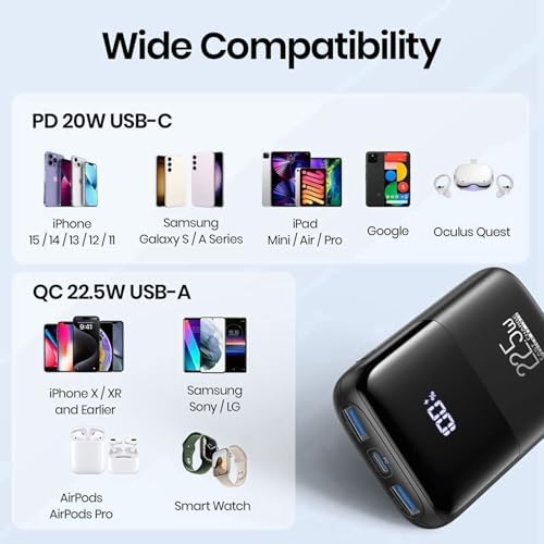 INIU Power Bank, Ultra Compact 10000mAh 22.5W Fast Charging Portable Charger, Flight-Safe Travel USB C External Phone Battery Pack with LED Display & Stand for Xiaomi iPhone 17 Samsung S26 Google etc - Image 12