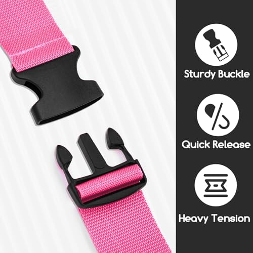 WISYOK Luggage Straps Extended, 2 Pack Suitcase Straps Personalised, Adjustable Case Strap for Suitcase, Luggage Belt with Quick Release Buckle, Suitcase Identifier for Travel, Flight (Pink) - Image 4