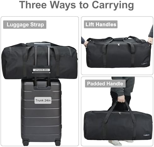 Large Holdall Bag for Men, 100L Travel Duffle Bag, Large Duffel Bags for Men & Women, Big Hold All Weekend Bags for Travel Essential, Luggage, House Moving, Gym, Outdoor Camping Gear Storage | Massive Capacity, 900D Thickened Polyester for Durability, Water-resistant, Smooth YKK Zipper, Machine Washable - Image 5