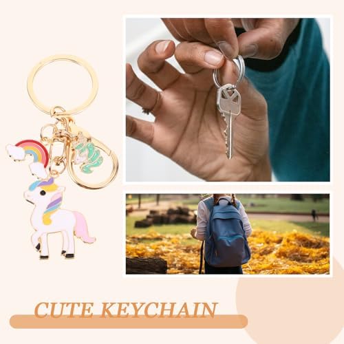 PACKOVE Unicorn Keychain Mini Unicorn Keyring Unicorns Purse Charm Enamel Rainbow Keyring Cute Animal Animal Keychains Backpack Charms for Girls Backpack Purse - Image 6