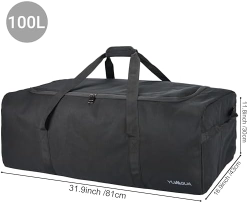 Large Holdall Bag for Men, 100L Travel Duffle Bag, Large Duffel Bags for Men & Women, Big Hold All Weekend Bags for Travel Essential, Luggage, House Moving, Gym, Outdoor Camping Gear Storage | Massive Capacity, 900D Thickened Polyester for Durability, Water-resistant, Smooth YKK Zipper, Machine Washable - Image 7