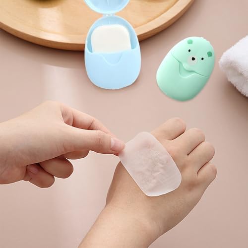 2 Boxes (100 Pcs) Travel Soap Sheets Portable Soap Flakes Box Backpacking Essentials Disposable Travel Wash Hand Foaming Soap On The Go Camping Accessories Hiking Cleaning Products - Image 4