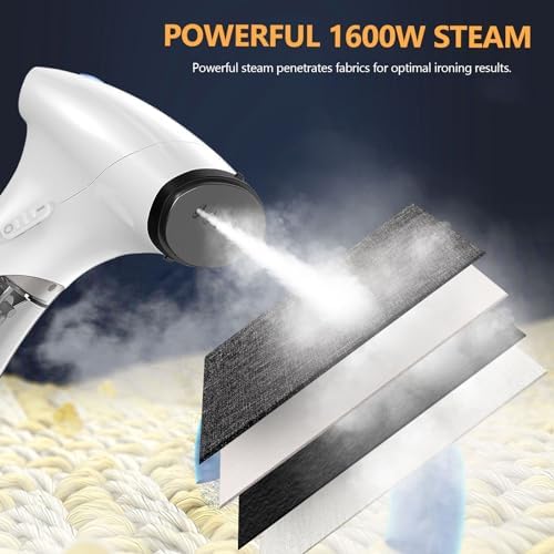 OLAYMEY Clothes Steamer 1600W, Handheld Steamer Clothing 25g Jet Steam Rate for Home Travel, Portable Garment Steamer Iron Removes Wrinkle and Odours with Detachable Water Tank-GY2000 - Image 3