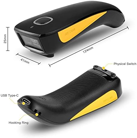 NETUM Bluetooth Mini Barcode Scanner 2.4G Wireless Compatible, Small Pocket USB 1D 2D QR Code Scanner for PC POS, Bar Code Image Reader for Tablet iPhone iPad Android iOS - C750 - Image 6