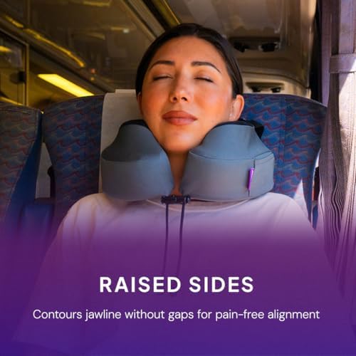 Cabeau Evolution S3 Travel Pillow - Airplane Seat Straps - Ensures Your Head Won't Fall Forward - Relax with Plush Memory Foam - Quick-Dry Fabric Keeps You Cool and Dry (Indigo).., Jet black, S3 - Image 7