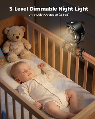 SWEETFULL Portable Pram Fan - 360° Rotating Baby Stroller Fan Clip On, 4000mAh Rechargeable 4-Speed Handheld Cooling, LED Display & Night Light for Buggy/Car Seat/Crib Travel Essentials - Image 6