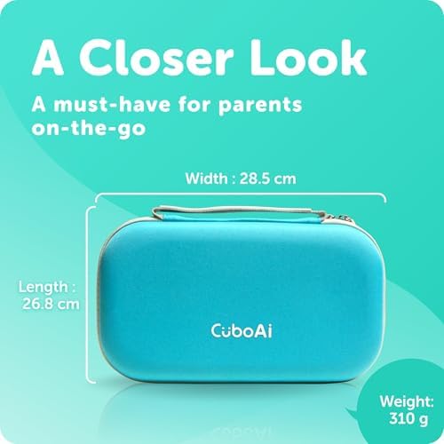 CüboAi CuboAi Travel Case | Protective Hard Shell Carry Case for CuboAi Smart Baby Monitor, Mobile Stand and Accessories | Tranquil Blue - Image 6