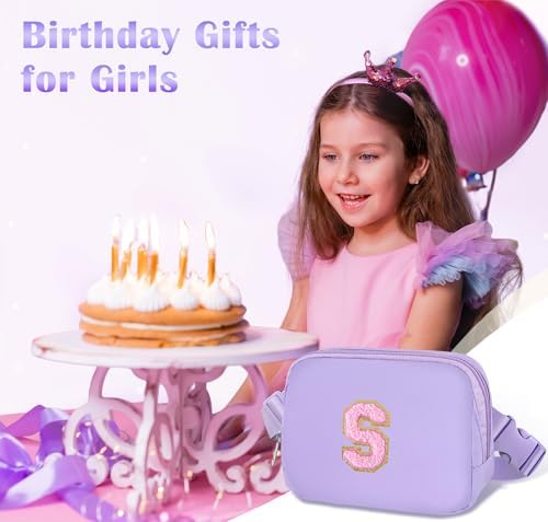 Travel Essentials Initial Fanny Pack with Adjustable Strap Cute 5 6 7 8 9 10 11 12 13 Year Old Girl Gifts Crossbody Everywhere Chest Pouch Belt Bag Beach Vacation Essentials for Women Purple E - Image 6