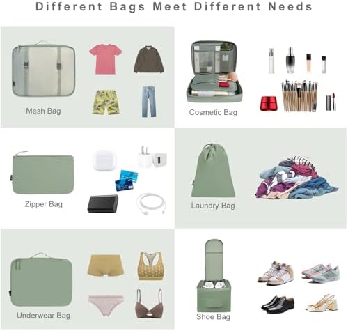 BAGAIL Packing Cubes for Suitcase 8 Set, Lightweight Luggage Packing Organizers Packing Cubes for Travel Accessories - Image 5