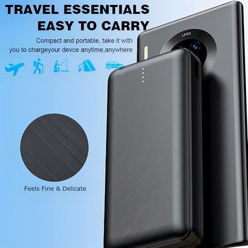 Power Bank Built-in Cable, 20000mAh Fast Charging Portable Charger with Flashlight & 4 Outputs,USB C External Battery Pack for iPhone 16 15 14 Android and More (Black) - Image 6