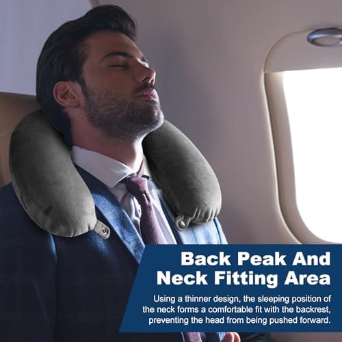 kierain Travel Pillow Memory Foam Neck Pillow for Travel Support Pillow Luxury Compact Lightweight Quick Pack for Camping Sleeping Rest Cushion (Gray) - Image 6