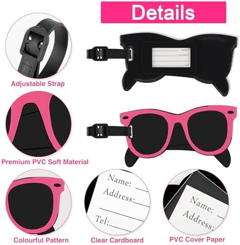 TamBee Luggage Tags for Suitcases Luggage Tags Labels Travel Suitcase Secure Baggage Labels with Buckles and Name ID Card, Unique Beach Series(4 Pack) - Image 3