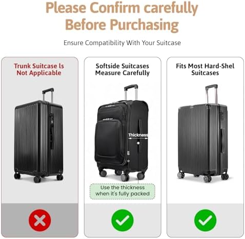 OrgaWise Clear TPU Luggage Cover, for Suitcase TSA Approved Transparent Suitcase Cover Protector Fit 18-32 Inch Luggage - Image 4