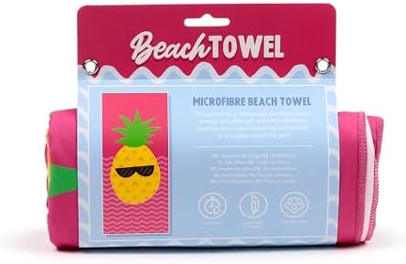 Puckator Good Vibes Only Pineapple Microfibre Beach Towel - Large Quick Drying Lightweight Thin Funny Mens Girls Beach Pool Holiday Towel Towels For Adults Womens - Vacation Accessories Essentials - Image 8
