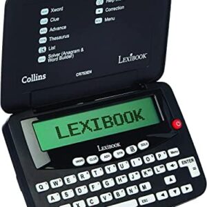 Lexibook, Collins Crossword, Bradford, Phonetic spell-correction, Anagram solver, words games, Electronic, with battery, black/white, CR753EN