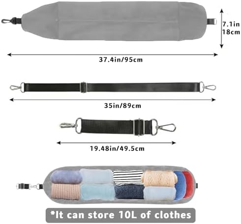 Stuffable Neck Pillow for Travel, Travel Pillow Stuffable with Clothes, Travel Neck Pillows With Adjustable Straps for Essentials Extra Luggage(Grey) - Image 2