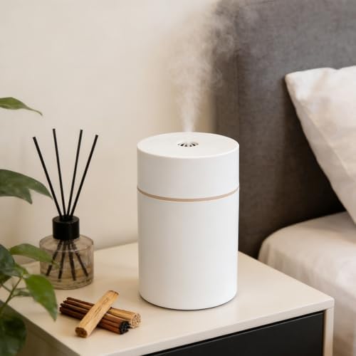 Qcwwy Portable Humidifier, 300ml USB Cool Mist Air Humidifiers Desktop Essential Oil Diffuser Device Compact Mini Ultrasonic Technology Gadget for Baby Bedroom Plants Office Travel - Image 3