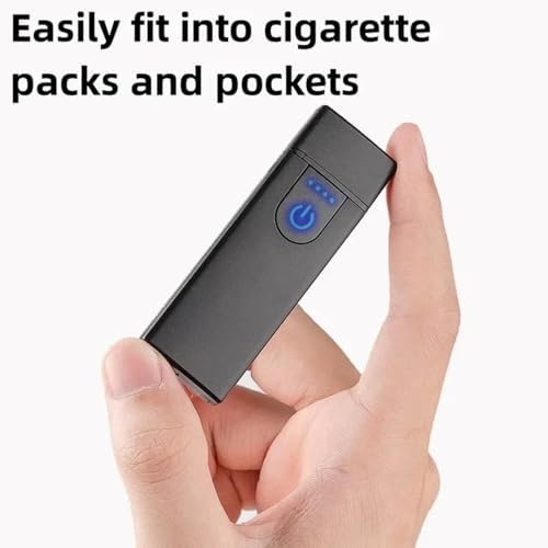 Touchscreen Ignition Usb Charging Light/er,Rechargeable USB Electronic Ligh-ter,Flameless Windproof Light/er for Candles,Cooker,Fire Starter|USB Light/er (Black) - Image 3