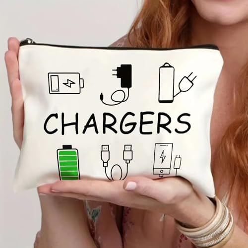 Charging Cable Organiser Bag for Travel – Waterproof Canvas Pouch with Zipper – Tech Accessories Holder & USB Gadget Storage Portable Electronics Case for Women & Men Holiday Essentials - Image 8