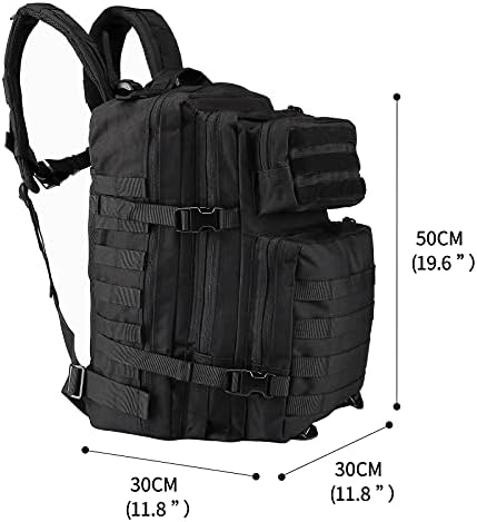 Oreunik Military Backpack 45L Waterproof Tactical Backpack Molle Backpacks Large Back pack for Travelling,Outdoor Trekking,Camping,Hiking,Fishing,Hunting,Gym(Black) - Image 3
