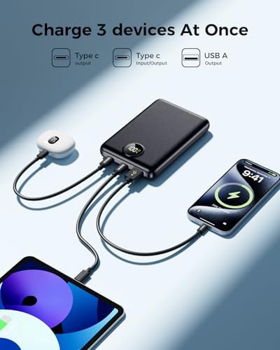 Power Bank Fast Charging 10000mAh, 22.5W Portable Charger(USB-C Input & Output), PD 3.0 QC 3.0 External Mobile Phone Battery with LED Display, Compatible with iPhone 17 16 15 14 13 12 Pro Max and More - Image 4