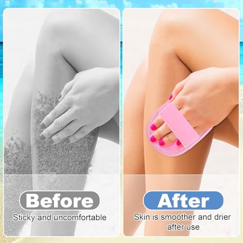Gosknor 4pcs Sand Remover for Beach, Soft Cleaner Mitts Skin-Friendly Sand Wipe Off Remover Bag with Zipper Seaside Vacation Essentials Ideal for Beach Volleyball Sandboxes Activities - Image 5
