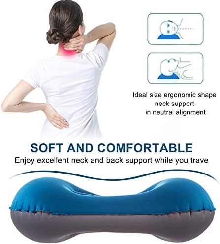 Eono Ultralight Inflatable Camping Pillows for Adults, Compressible Compact Travel Inflatable Pillow, Comfortable Ergonomic Blow Up Air Pillow for Camping, Hiking, Beach, Fishing - Image 3