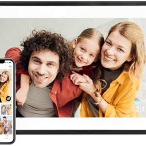 AEEZO Digital Photo Frame WiFi, 32GB 1280 * 800 IPS Touchscreen, Sleep Mode, Electronic Photo Frame, Quick Remote Upload of Videos and Photos via AiMOR Software(Black)