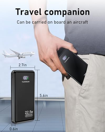 POWER BANK 20000mAh PD20W Fast Charging USB C 22.5W Portable Charger Powerbank with LCD Display Battery Pack for Smartphones Smartwatch Travel Camping Outdoor etc - Image 6