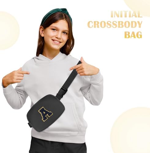 Travel Essentials Initial Fanny Pack with Adjustable Strap Cute 5 6 7 8 9 10 11 12 13 Year Old Girl Gifts Crossbody Everywhere Chest Pouch Belt Bag Beach Vacation Essentials for Women Black E - Image 3