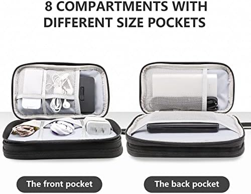 Teskyer Electronics Accessories Organiser Bag, Waterproof Cable Organiser Bag, Travel Gadget Bag, Holiday Essentials for Men Women, 8.5 x 5 Inch, Black - Image 5