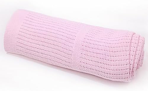 Cellular Baby Blankets for Moses Basket/Travel/Pram/Car 100% Soft Cotton (Pink) - Image 8