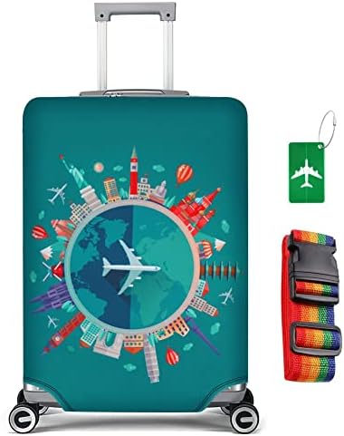 flintronic Travel Luggage Cover Elastic, Luggage Cover, Suitcase Cover, 29-32 Inch Suitcase Protective Cover, with Luggage Tag*1+Luggage Strap*1 (XL)