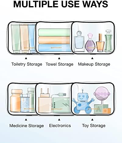 BAGSMART Clear Toiletry Bag, 2 Packs Waterproof Travel Makeup Cosmetic Organiser TSA Approved Airport Security Liquids Bags,Travel Essential for Toiletries, Black - Image 5