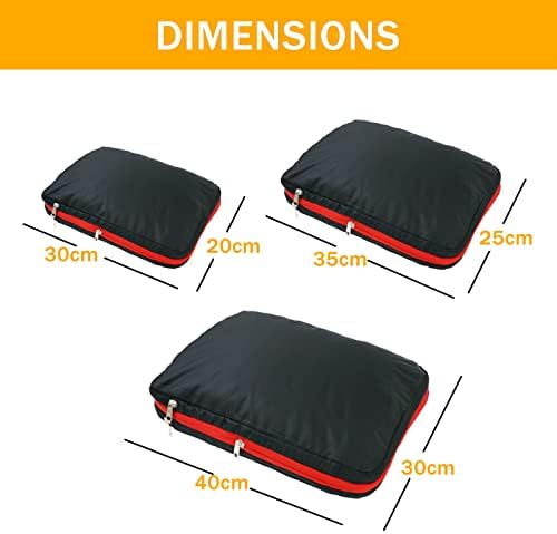Compression Packing Cubes 6/8/9 Piece Set Travel Packing Cubes, Multifunction Cubes Luggage Organiser Waterproof Travel Compression Suitcase Bag - Image 3