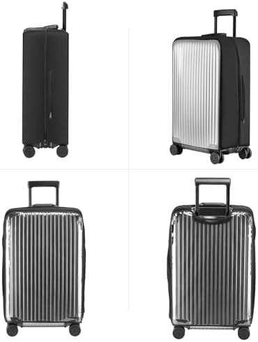 Veki Clear PVC Travel Luggage Cover, Elastic Waterproof Suitcase Cover Protector, Dustproof Protective Luggage Covers, Trolley Case Protector for Business, Travel and Daily Use (Black, 26 Inch) - Image 4