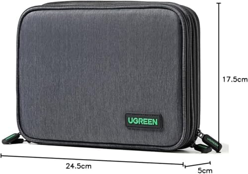 UGREEN Travel Accessories, Portable Bag Electronics Organiser Large Capacity Tech Pouch Compatible with Small Gadget USB Charging Cable Charger Adapter Power Bank Hard Drive SD Card(M) - Image 8