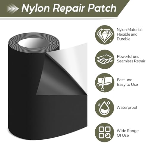 moinkerin Nylon Repair Patch Self Adhesive 7.6x200cm | Waterproof Fabric Repair Tape for Tent, Down Jacket, Backpack, Sleeping Bag, Outdoor Camping Gear - Image 3