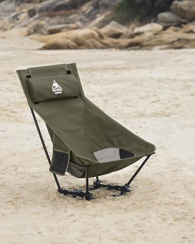 ONETIGRIS Dragonhide Oversized Camping Chair with Pillow Design, Comfortable Widened Seat Folding, 275 lbs Capacity - Image 2