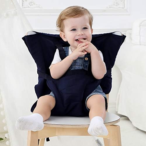 Vine Easy Seat Portable Travel High Chair | Adjustable, Safety, Washable | Toddler High Chair Seat Cover | Convenient Cloth Travel High Chair Fits in Your Handbag (Dark Blue) - Image 2