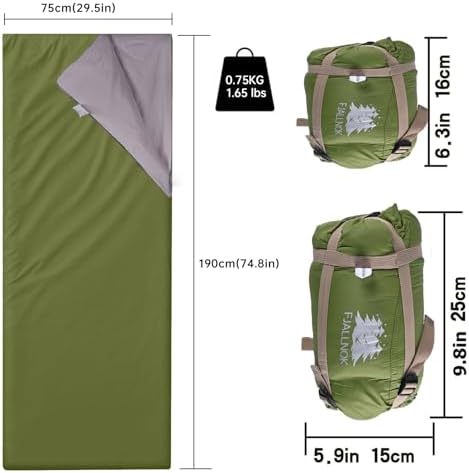 Ultralight Warm Weather Sleeping Bag - Portable,Waterproof, Compact Lightweight, Comfort with Compression Sack - Great for Outdoor Camping, Backpacking & Hiking, Fit for Kids Teens or Adults - Image 2