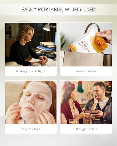 Facial Sheet Mask Set,5Pcs Avocado Hydrating Moisturizing Face Mask Product | Korean Beauty Facial Skin Care, Fade Fine Lines Beach Vacation Essentials, Thanksgiving Christmas Skincare Kit for Women Girl - Image 6