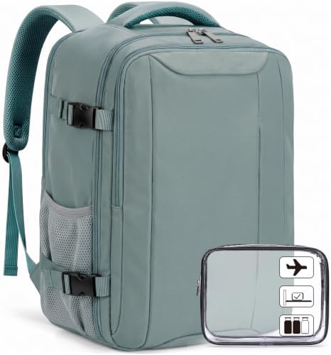 Xkdoai for Ryanair Cabin Bags 40x30x20, Travel Backpack with TSA Approved Clear Bag, Travel Bag Womens Underseat Anti Theft Carry-ons Hand Luggage Bag Airline Approved Casual Daypack