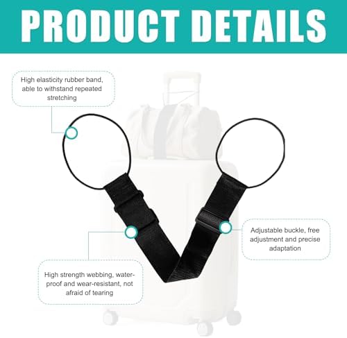 3 Pcs Luggage Straps for Suitcases, Adjustable Elastic Luggage Connector Straps for Suitcases, Portable for Handle Backpack Purse Attachment - Image 3