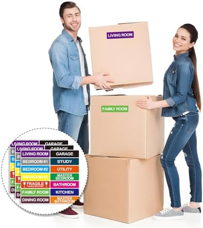 Packing Labels for Moving House 280pcs Colour Coded Stickers Home Moving Labels Fragile Sticker for Move Boxes House Essentials - Image 4