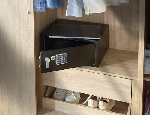 Yale Electronic Laptop Safe – Standard Protection, PIN Keypad + Override Key, Anti-bump Solenoid, Auto Lockdown, Carpeted Interior, Wall/Floor Fixings Included – 24L – YLV/200/DB2 - Image 9