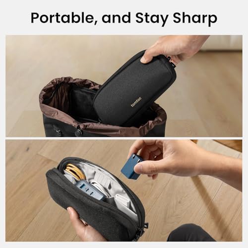 tomtoc Cable Organiser Bag Travel Pouch Water Resistant Accessory Bag Cord Organiser for Essentials, Tech Pouch Accessories Carry Storage for Power Bank, Charger, Airpods, USB, Pocket 3, Daily Items - Image 10