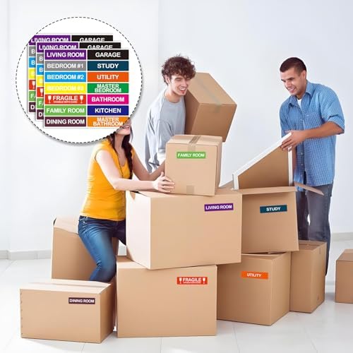 Packing Labels for Moving House 280pcs Colour Coded Stickers Home Moving Labels Fragile Sticker for Move Boxes House Essentials - Image 5
