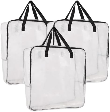 Bargain Factory Storage Bags Pack of 3 Extra Large Heavy Duty Moving House Essentials, Strong Handles & Zips, Clothes Storage, Packing, Laundry Bags, Reusable and Sustainable