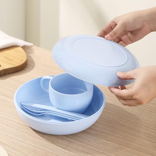Evanda Camping Mess Kit with Bowl, Plate, Cup, Spoon, Fork, Knife and Carry Bag, Reusable Camping Accessories Essentials Gear Light Weight and Small Space Easy to Carry or Put in Backpack - Image 8